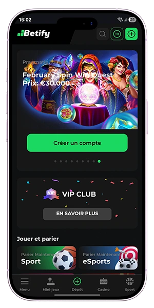 Betify activation du bonus