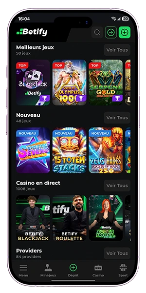 Betify App Fonctionnalités